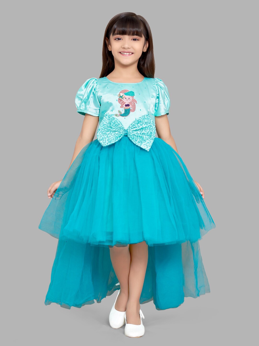 

Pink Chick Girls Embellished Fit and Flare Dress, Sea green