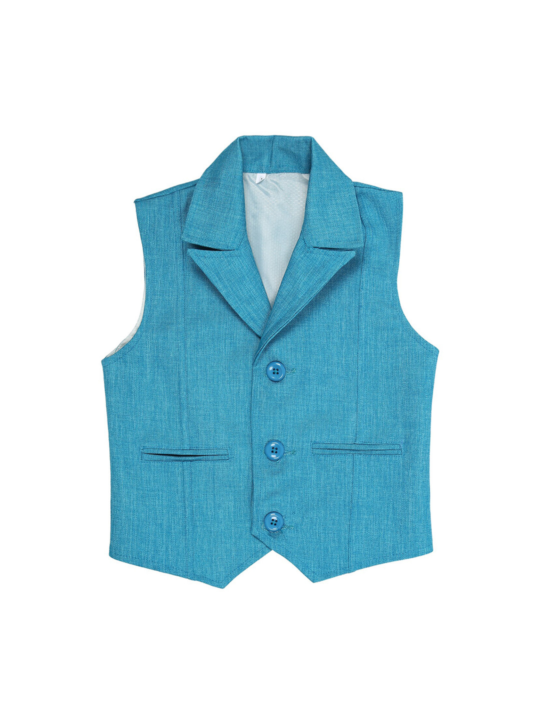 

Aj DEZInES Boys Woven-Design Jute Cotton Waistcoat, Turquoise blue