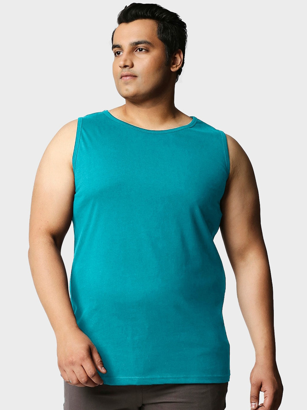 

Bewakoof Plus Men Plus Size Cotton Innerwear Vests, Blue