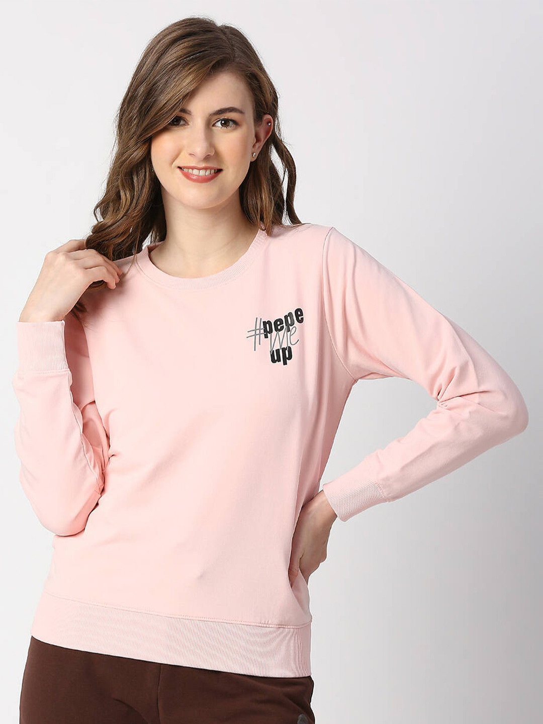 

Pepe Jeans Women Cotton Sweatshirt, Pink