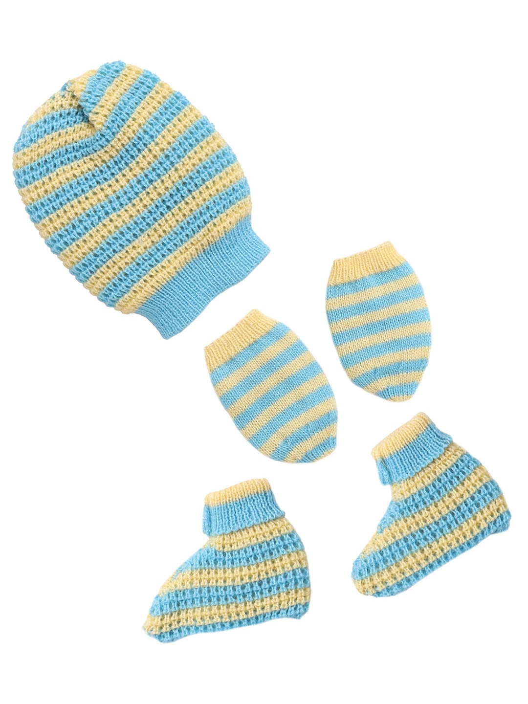 

Little Angels Infant Kids Set of 5 Caps Socks & Bootiess, Green
