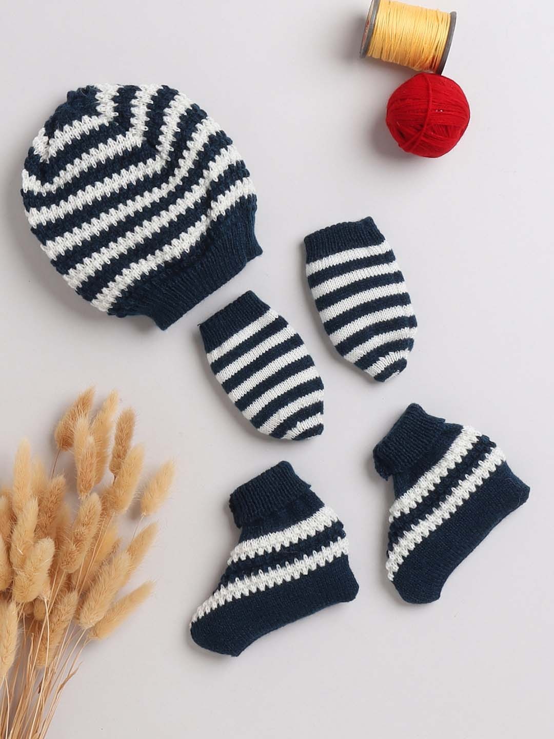 

Little Angels Kids Acrylic Beanie with Mittens & Socks, Black