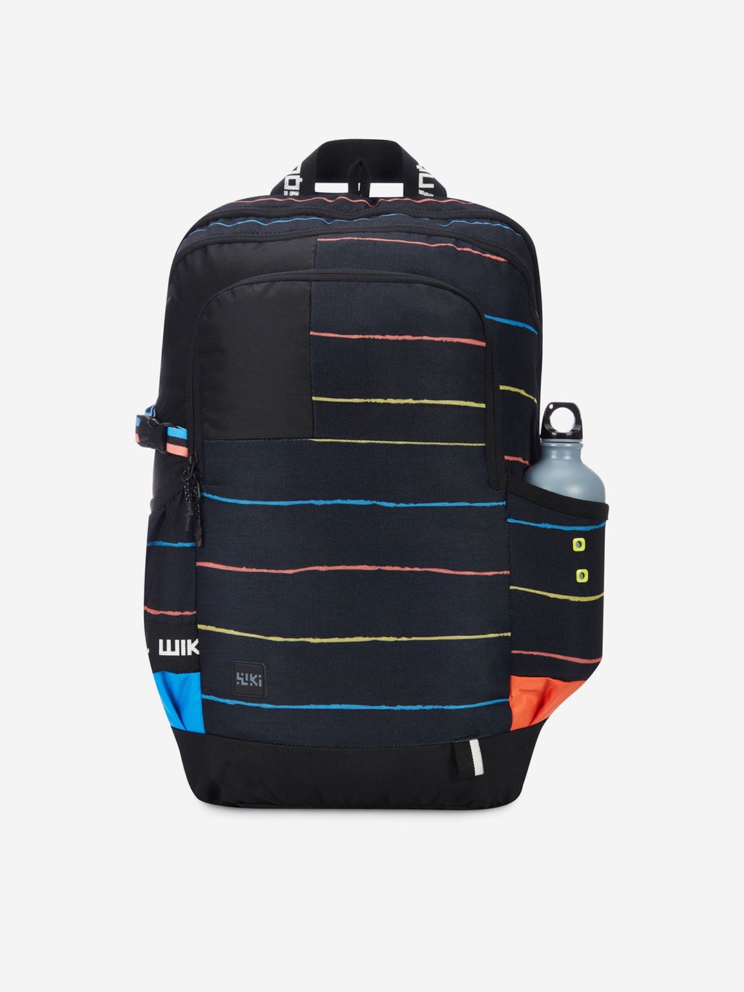 

Wildcraft Striped Non Padded Squad 3 Backpack, Black