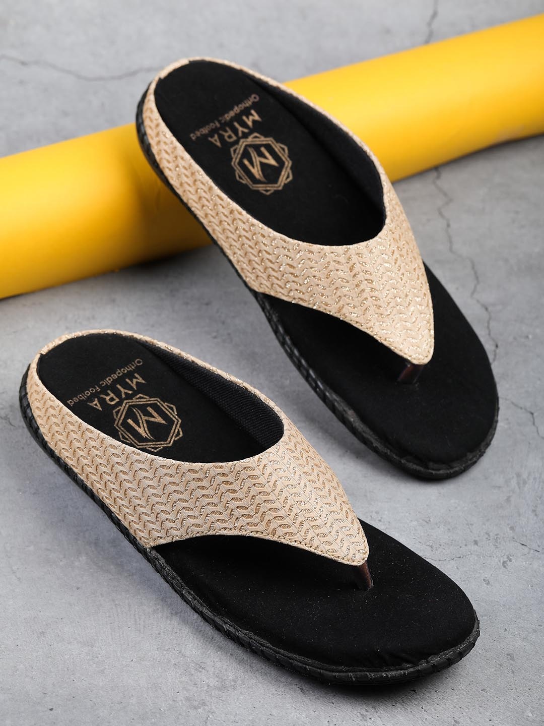

Myra Women Embellished Ethnic Open Toe Flats, Beige