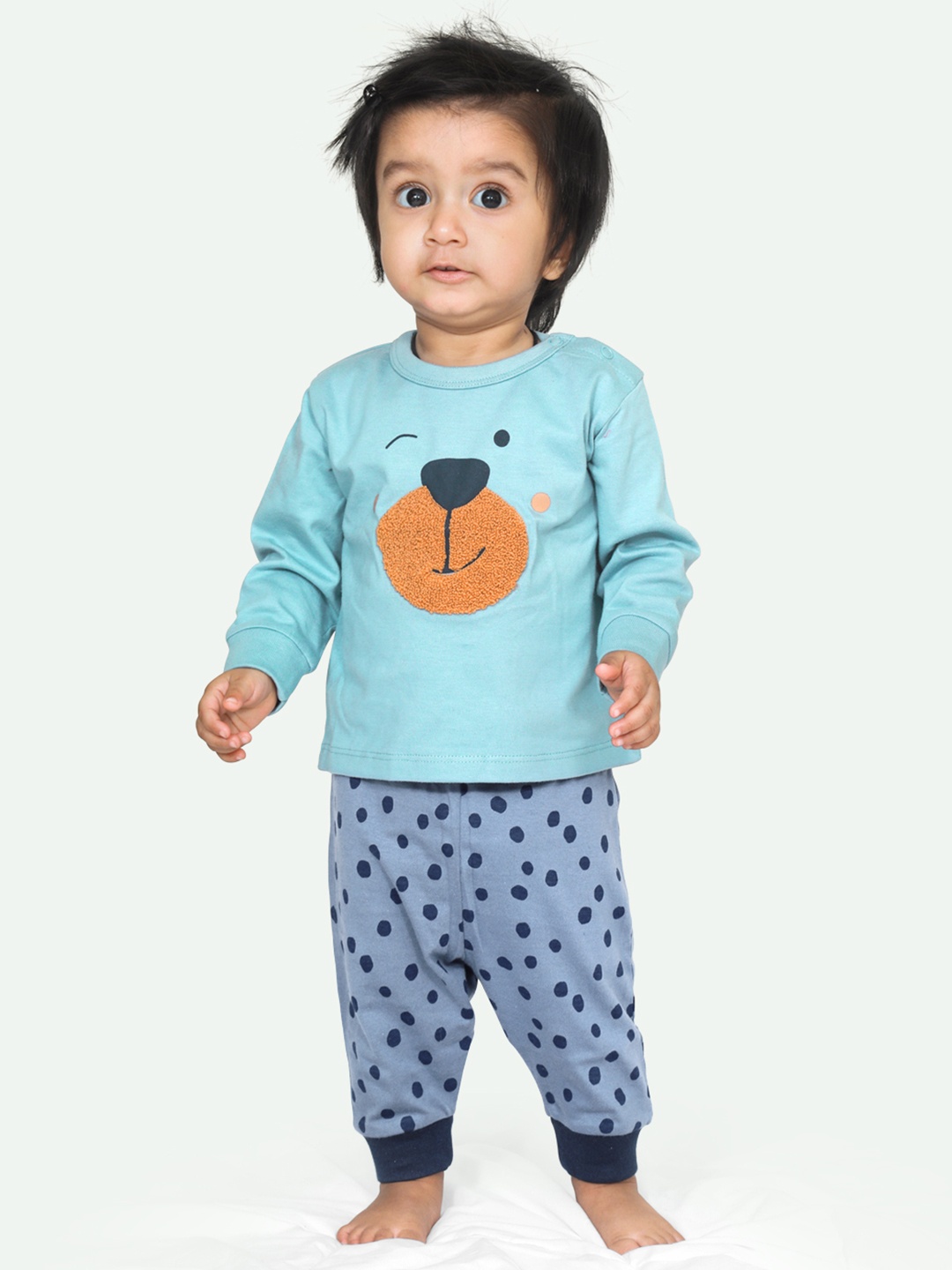 

ariel Kids Printed Pure Cotton Clothing Set, Turquoise blue