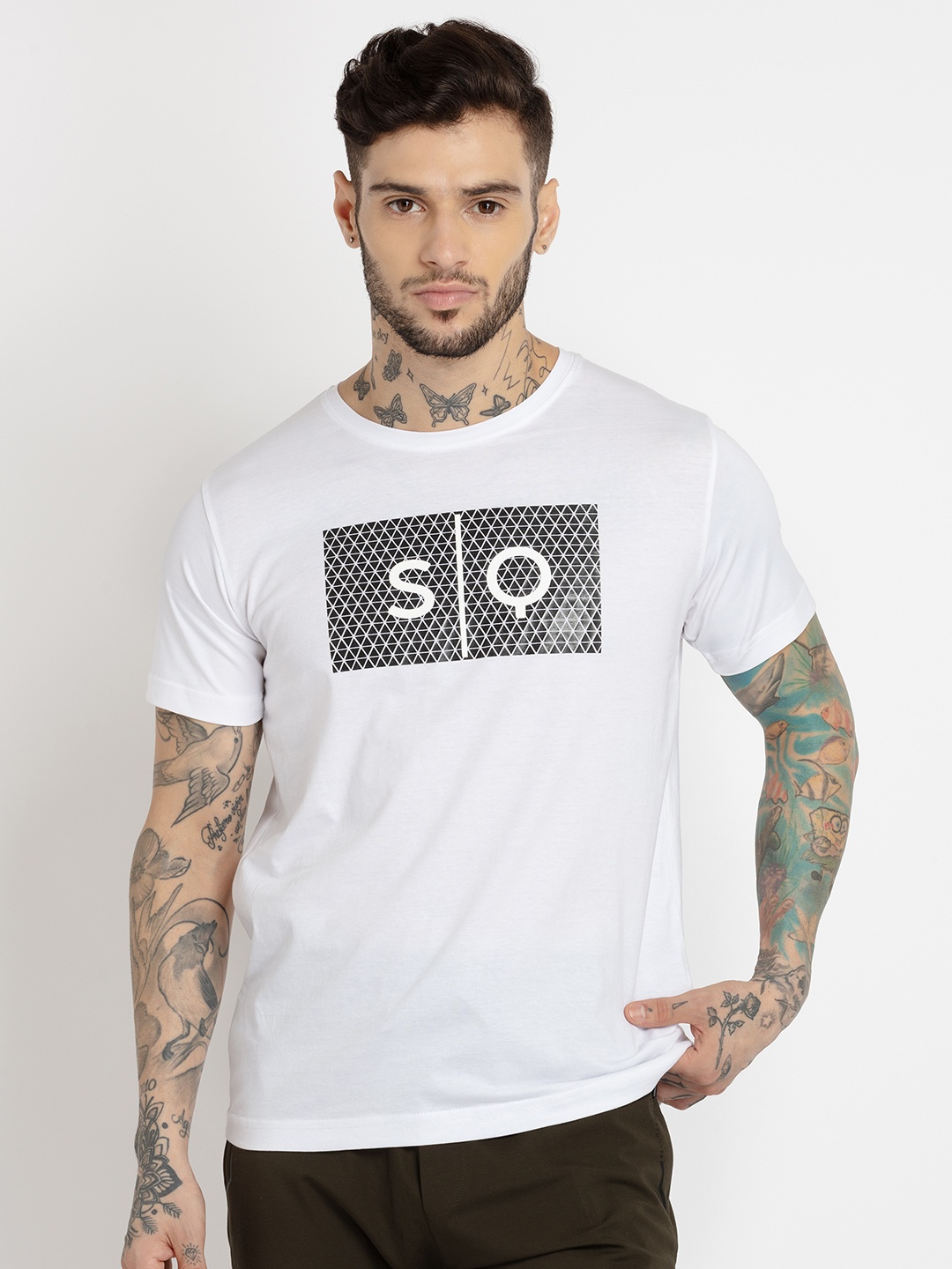 

Status Quo Men White Typography Printed T-shirt