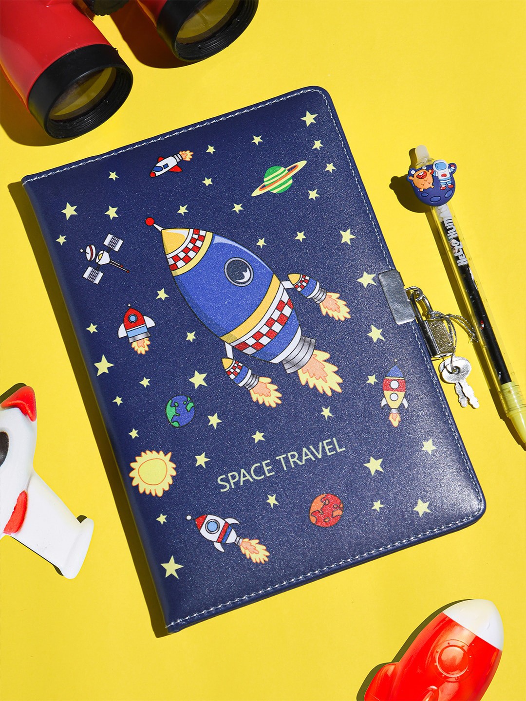 

Toniq Kids Printed Notebook With Pen, Navy blue