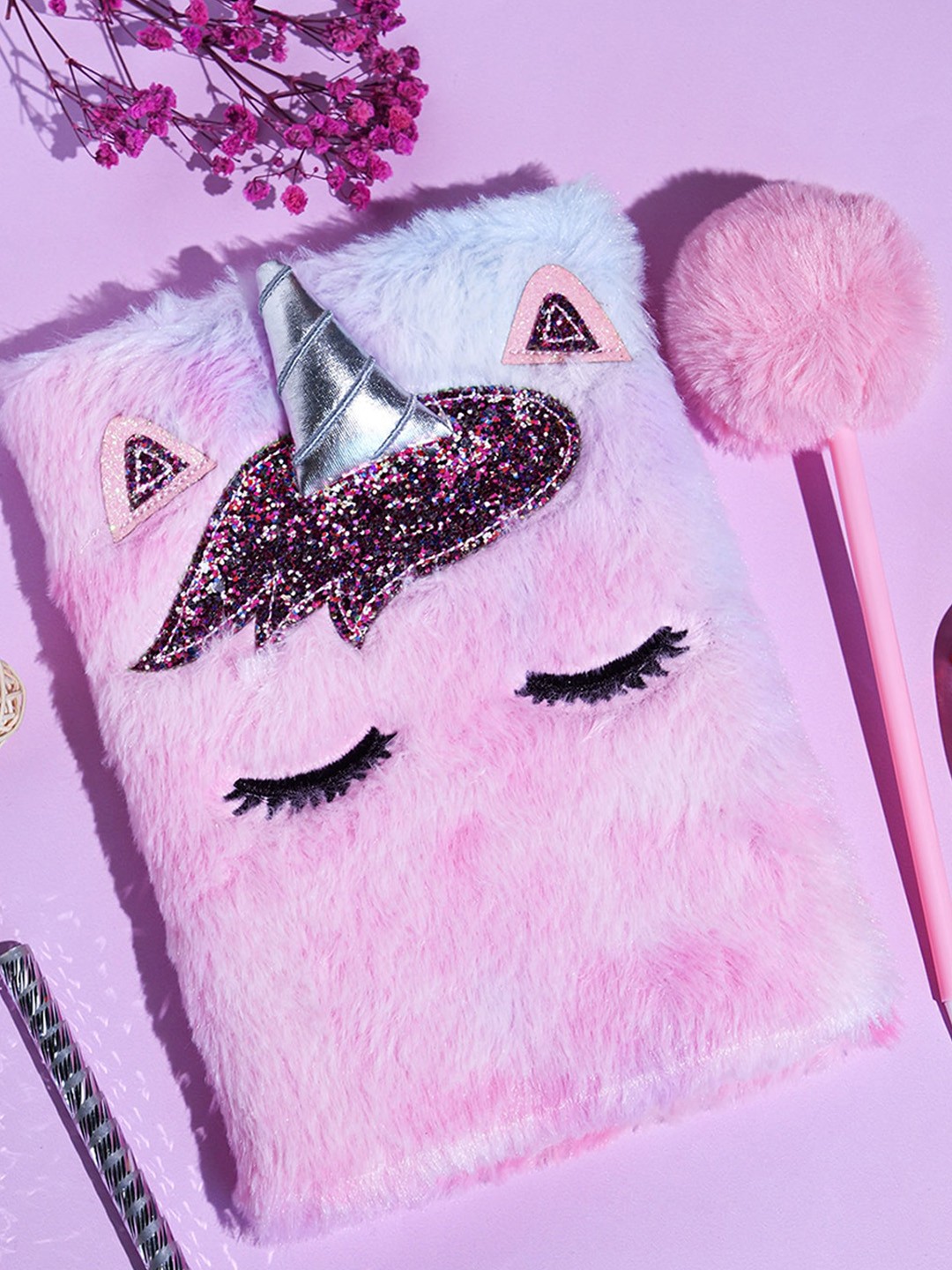 

Toniq Kids Girls Unicorn Notebook With Pen, Pink