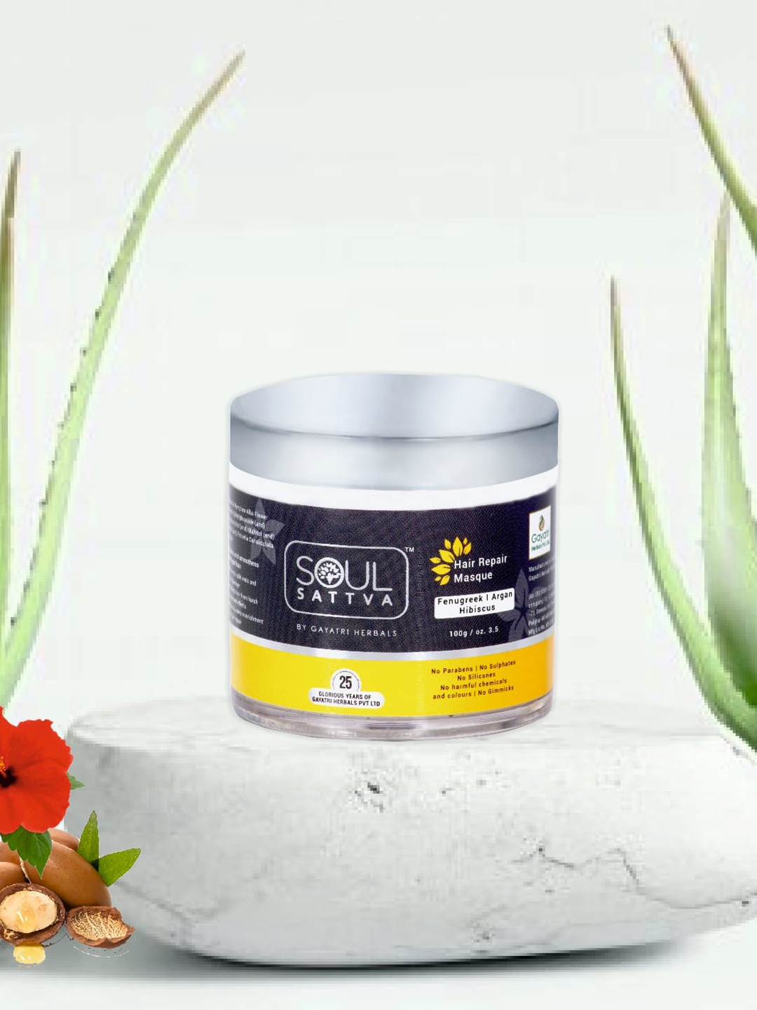

Soul Sattva Hair Repair Mask with Fenugreek & Argan - 100 ml, Black