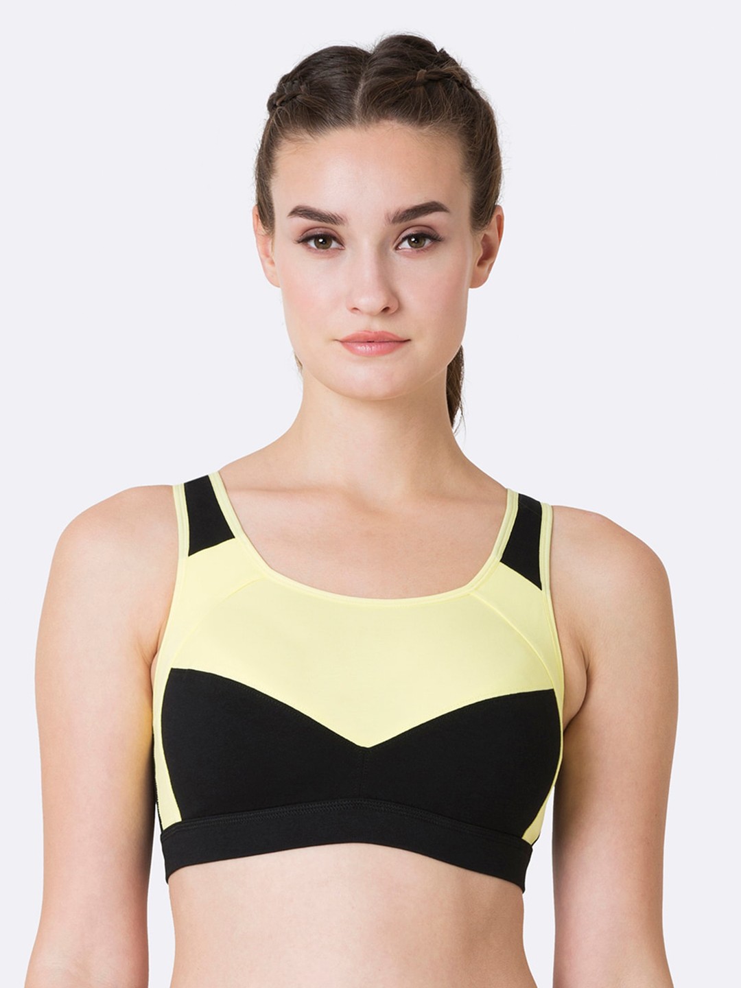 

Van Heusen Proactive Blocked Anti Bacterial Wireless Racerback Sports Bra, Yellow