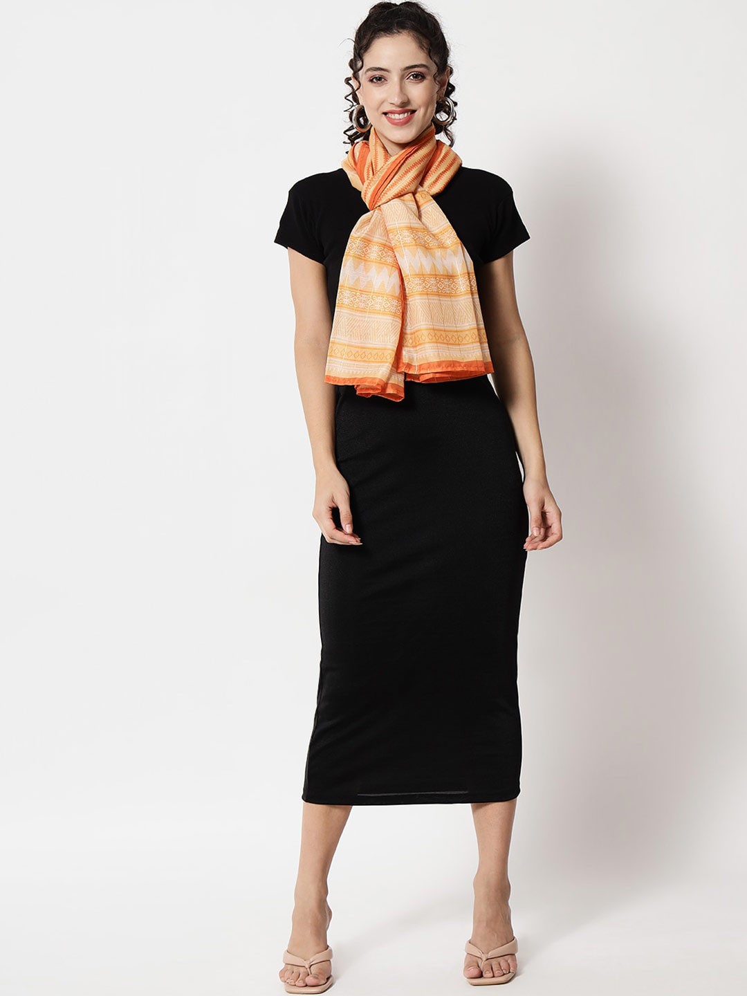 

Nehamta Printed Art Silk Dupatta, Orange