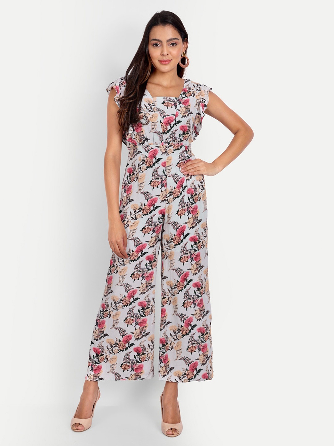 

DOLSU Printed Basic Jumpsuit, White