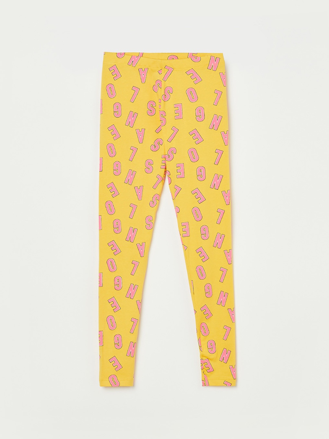 

Fame Forever by Lifestyle Girls Printed Cotton Ankle Length Leggings, Yellow