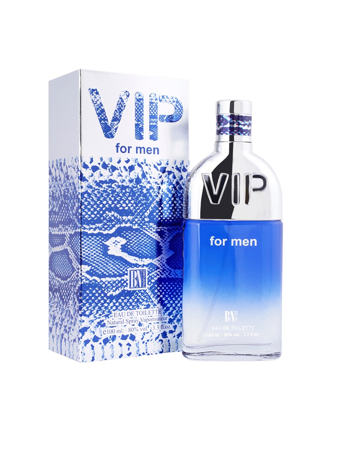 

BN PARFUMS Men VIP Long-Lasting Eau De Toilette with Soothing Fragrance - 100ml, Blue