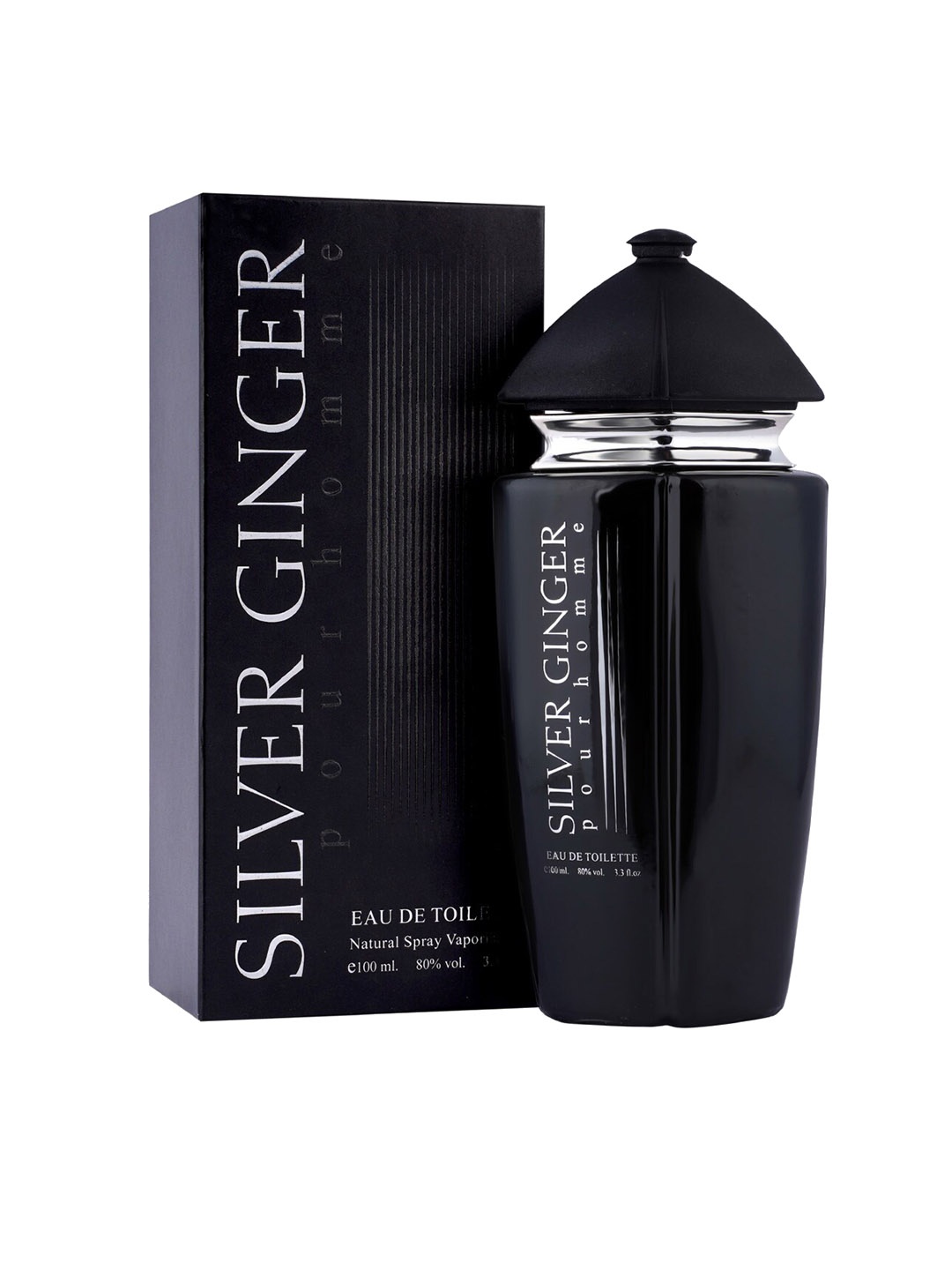 

BN PARFUMS Men Silver Ginger Long-Lasting Eau De Toilette with Soothing Fragrance - 100ml, Black