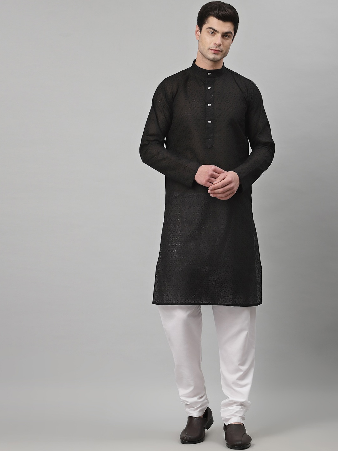 

NEUDIS Men Indie Prints Kurta, Black