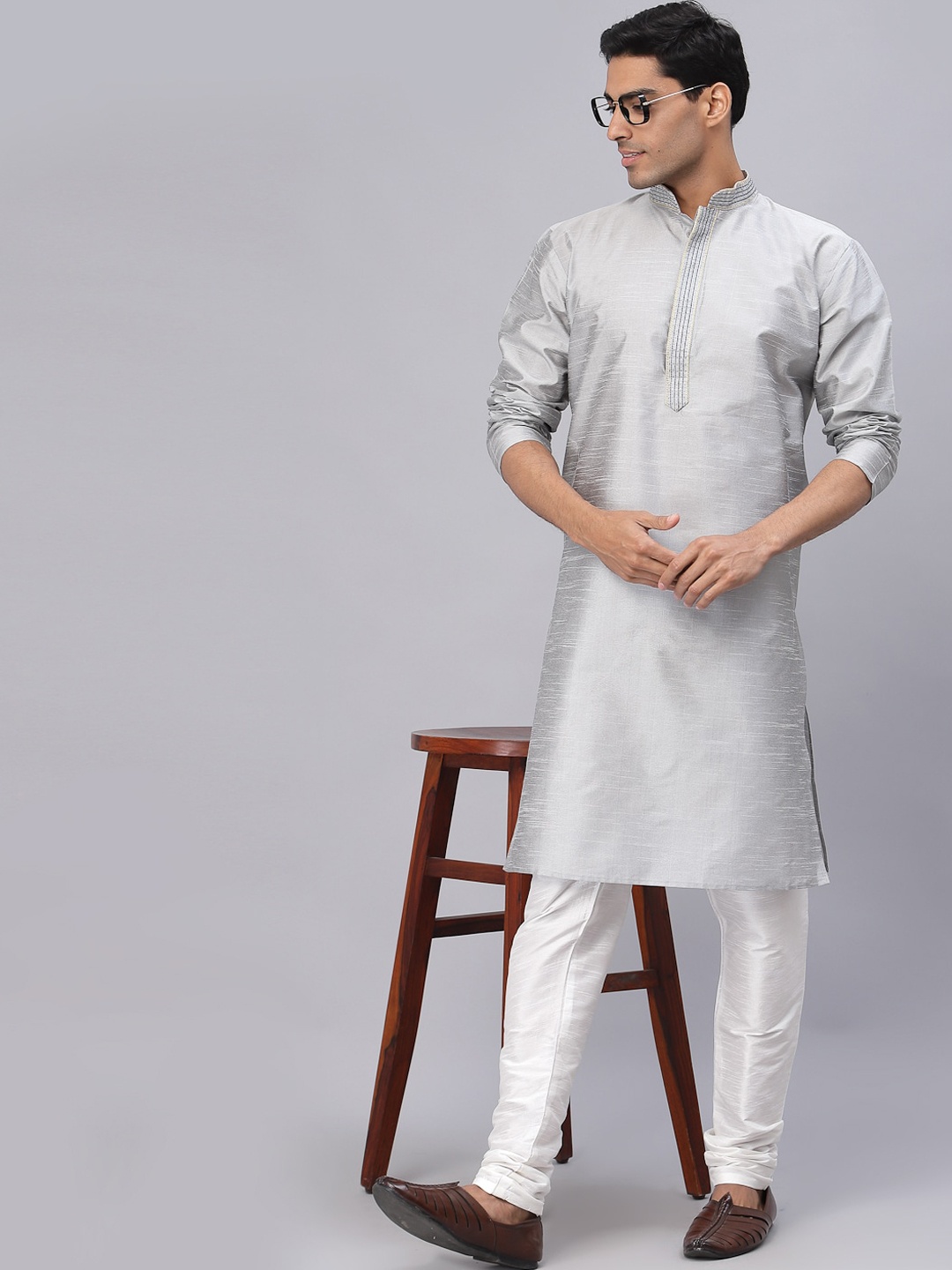 

NEUDIS Men Indie Prints Kurta, Grey