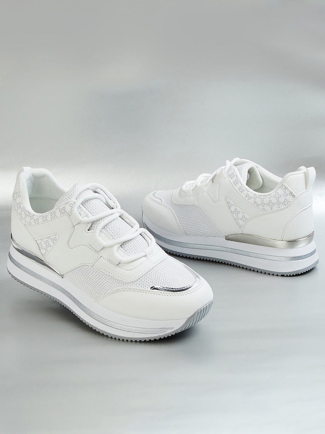 

Ginger by Lifestyle Women Woven Design Sneakers, Off white