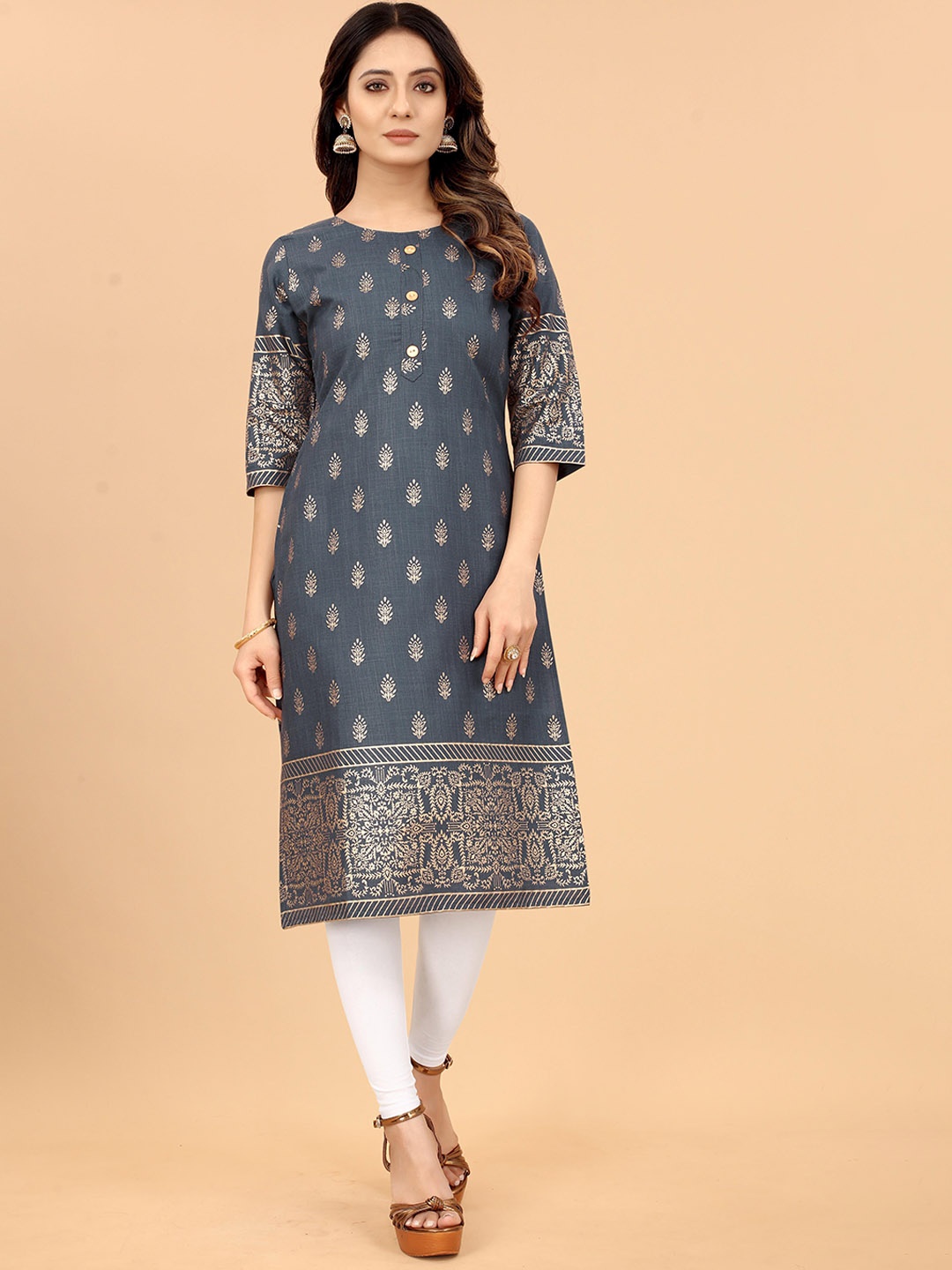 

KETAKI FASHION Women Ethnic Motifs Indie Prints Kurta, Grey