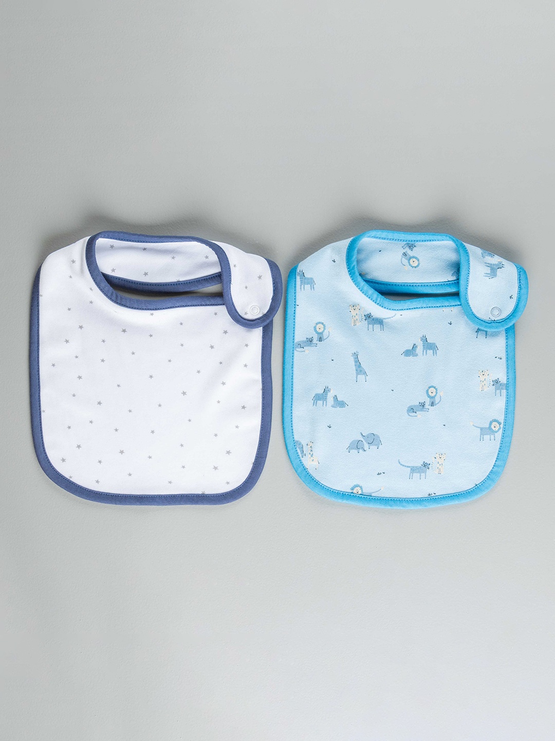 

JusCubs Kids Pack of 2 Cotton Bibs, White