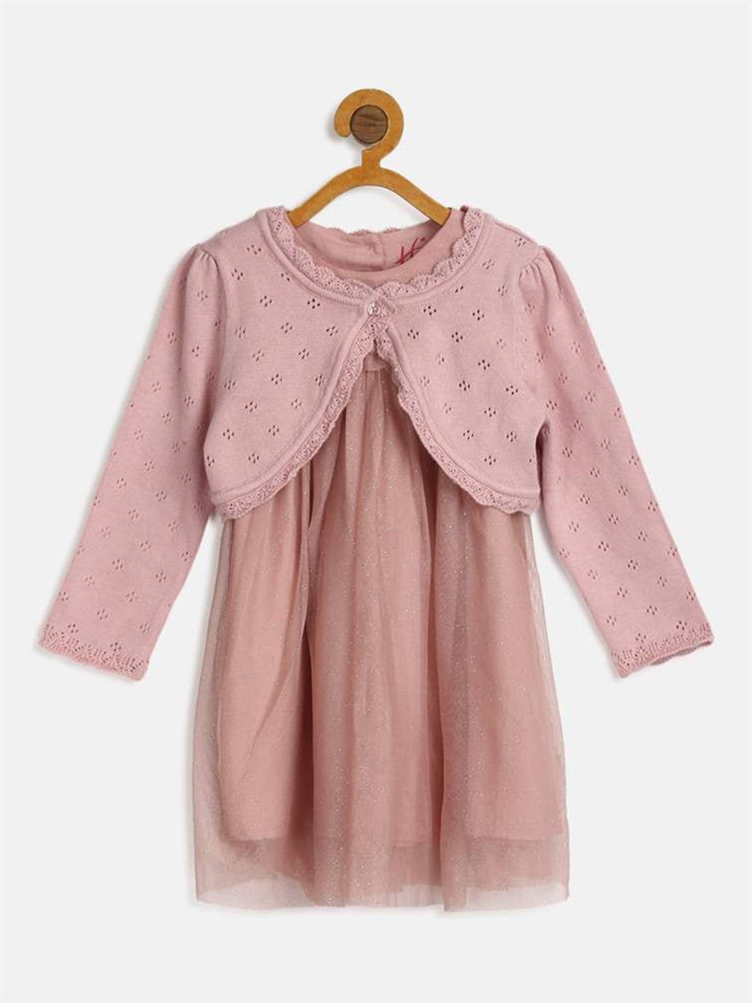 

H By Hamleys Girls A-Line Dress With Cardigan, Pink