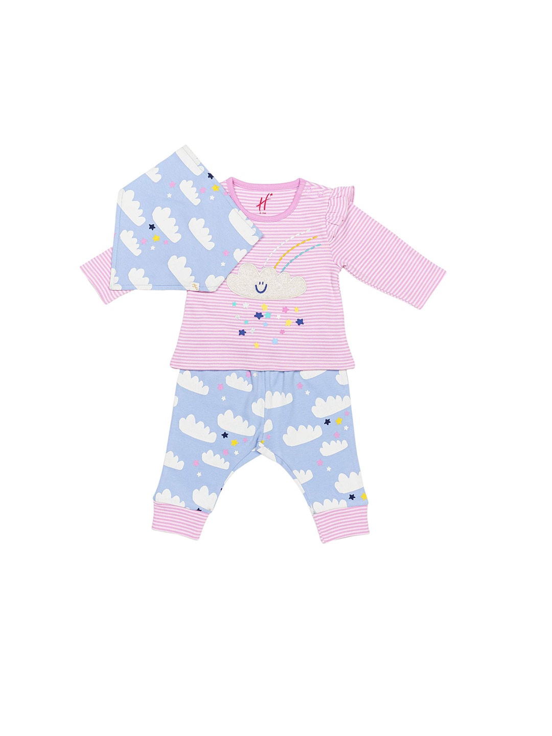 

H By Hamleys Kids Printed Top with Pyjamas Set Clothing Set, Blue
