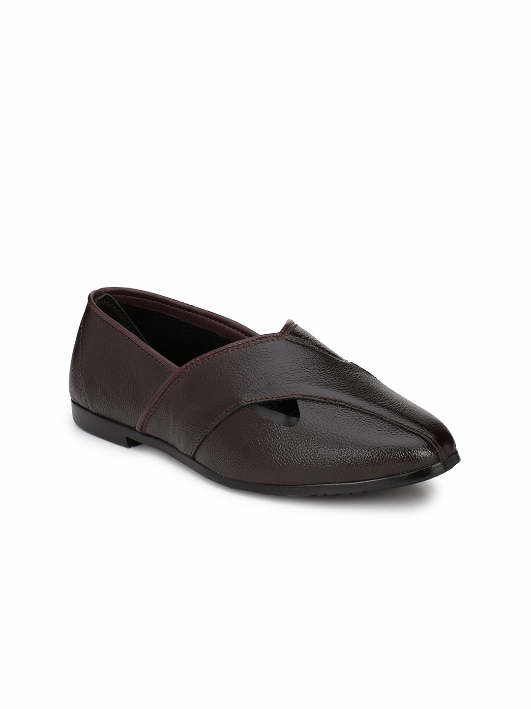 

Eego Italy Men Textured Leather Mojaris, Brown