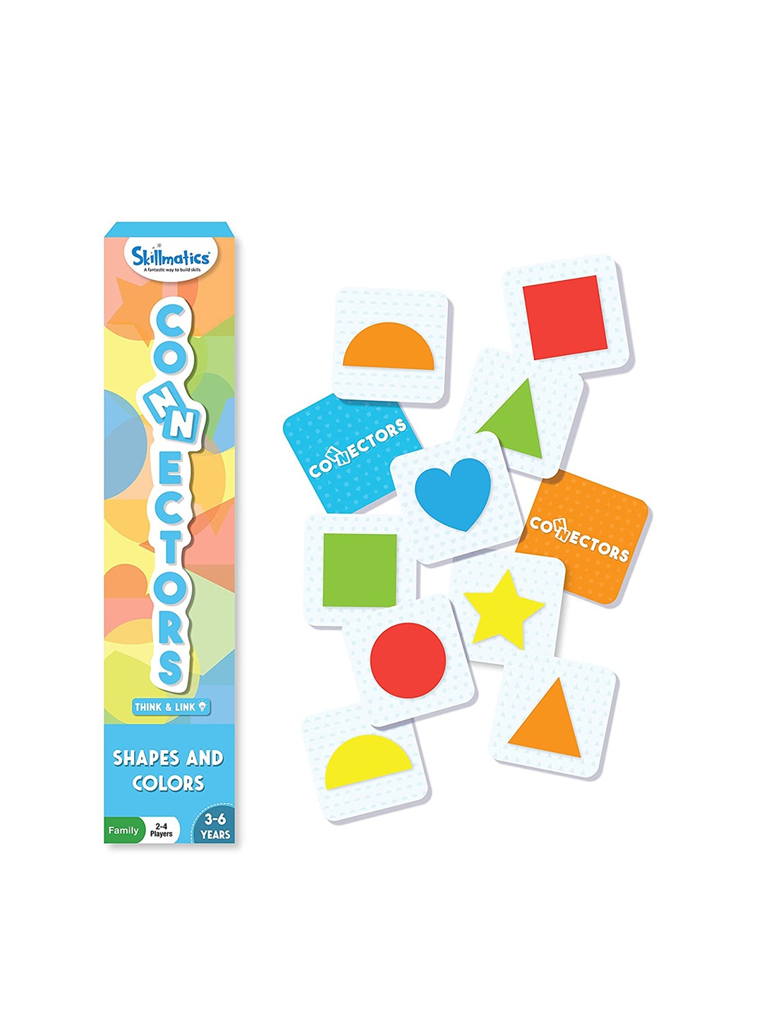 

Skillmatics Kids Connectors Shapes and Colors Board Game, White