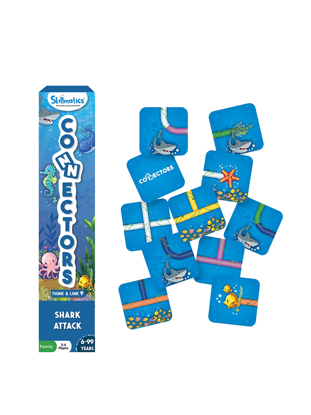 

Skillmatics Kids Connectors Shark Attack Board Game, Blue