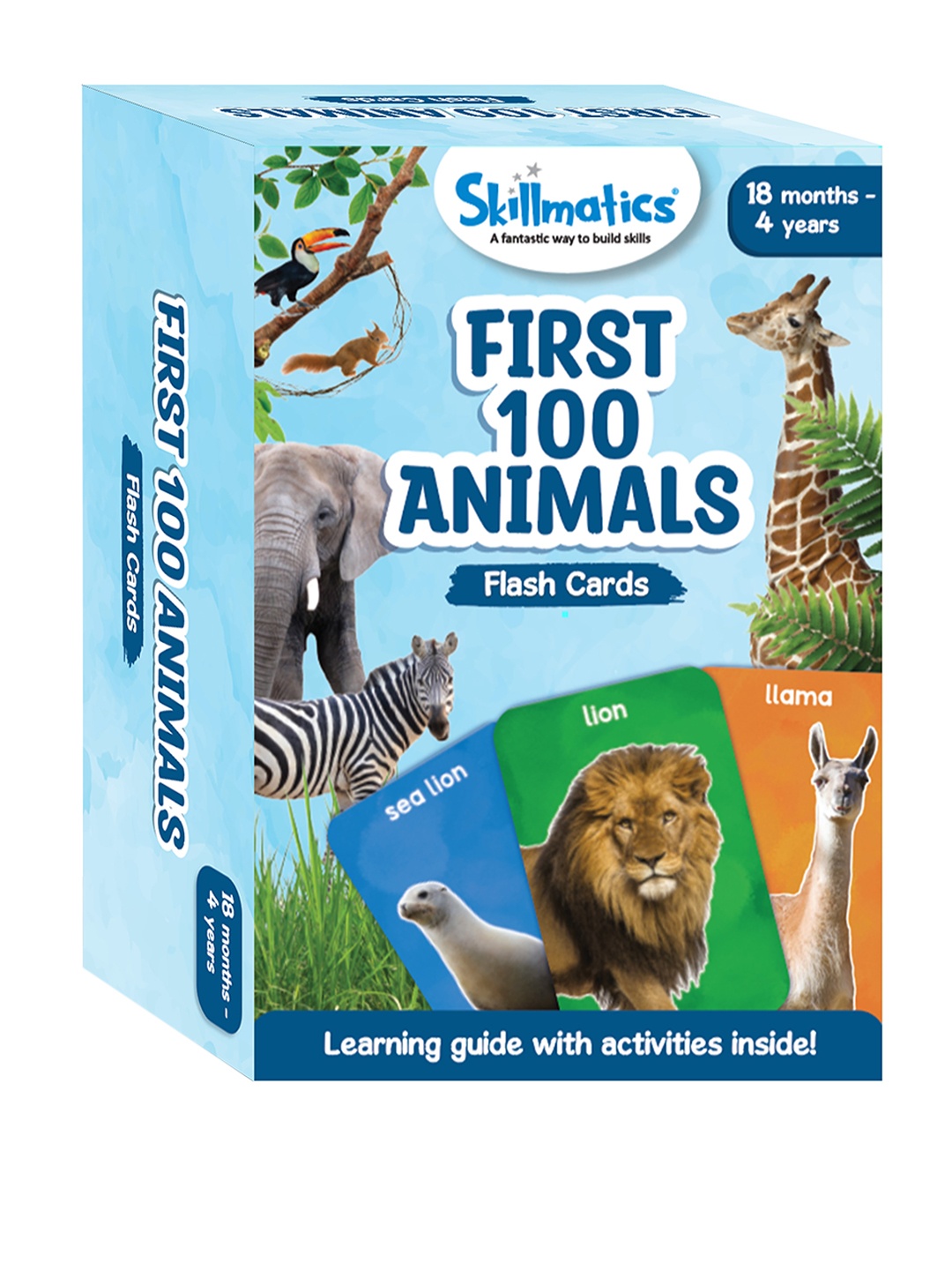 

Skillmatics Kids 100 Animals Thick Flash Cards, Blue