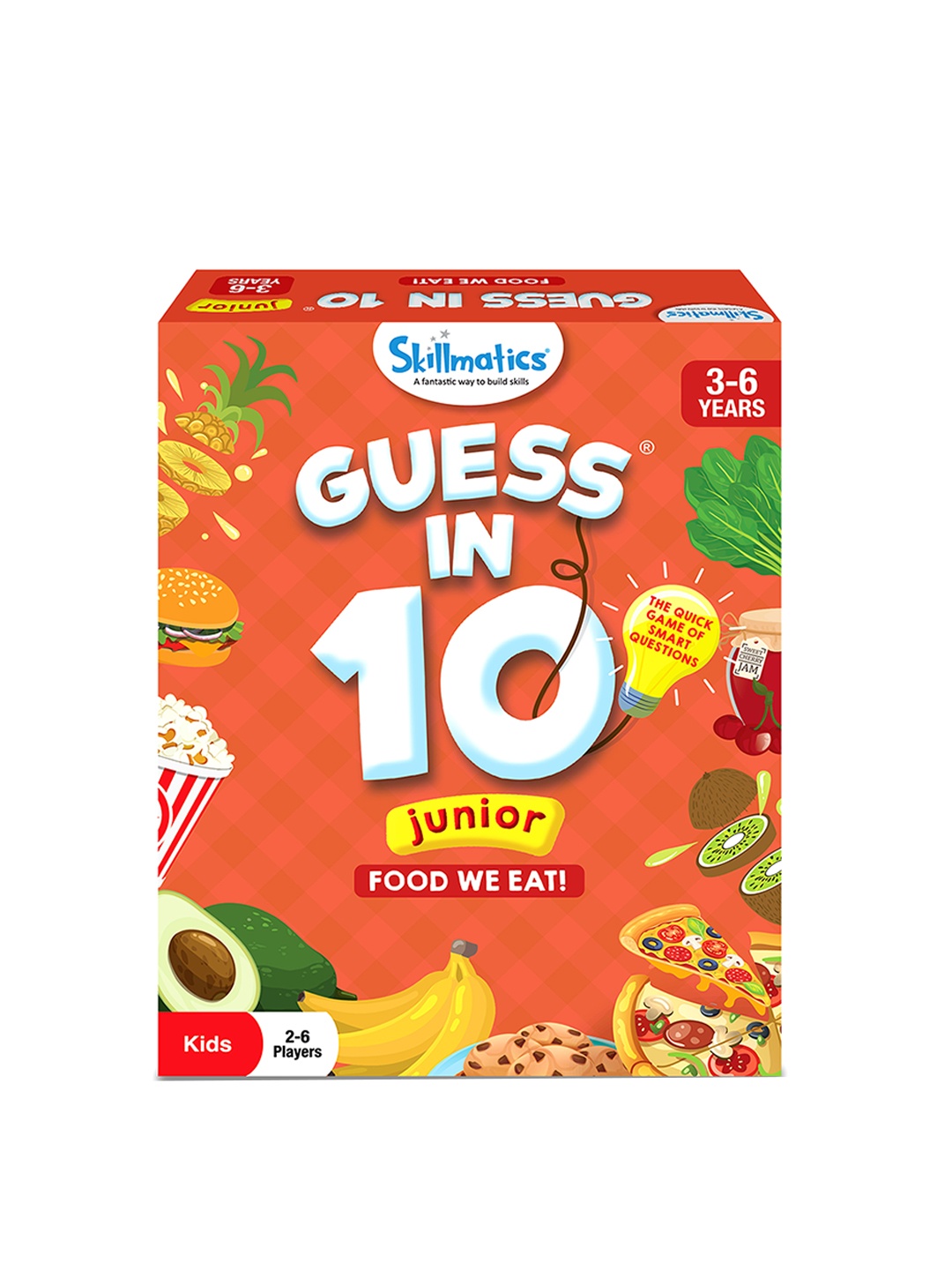 

Skillmatics Kids Guess in 10 Junior Food We Eat Card Games, Orange