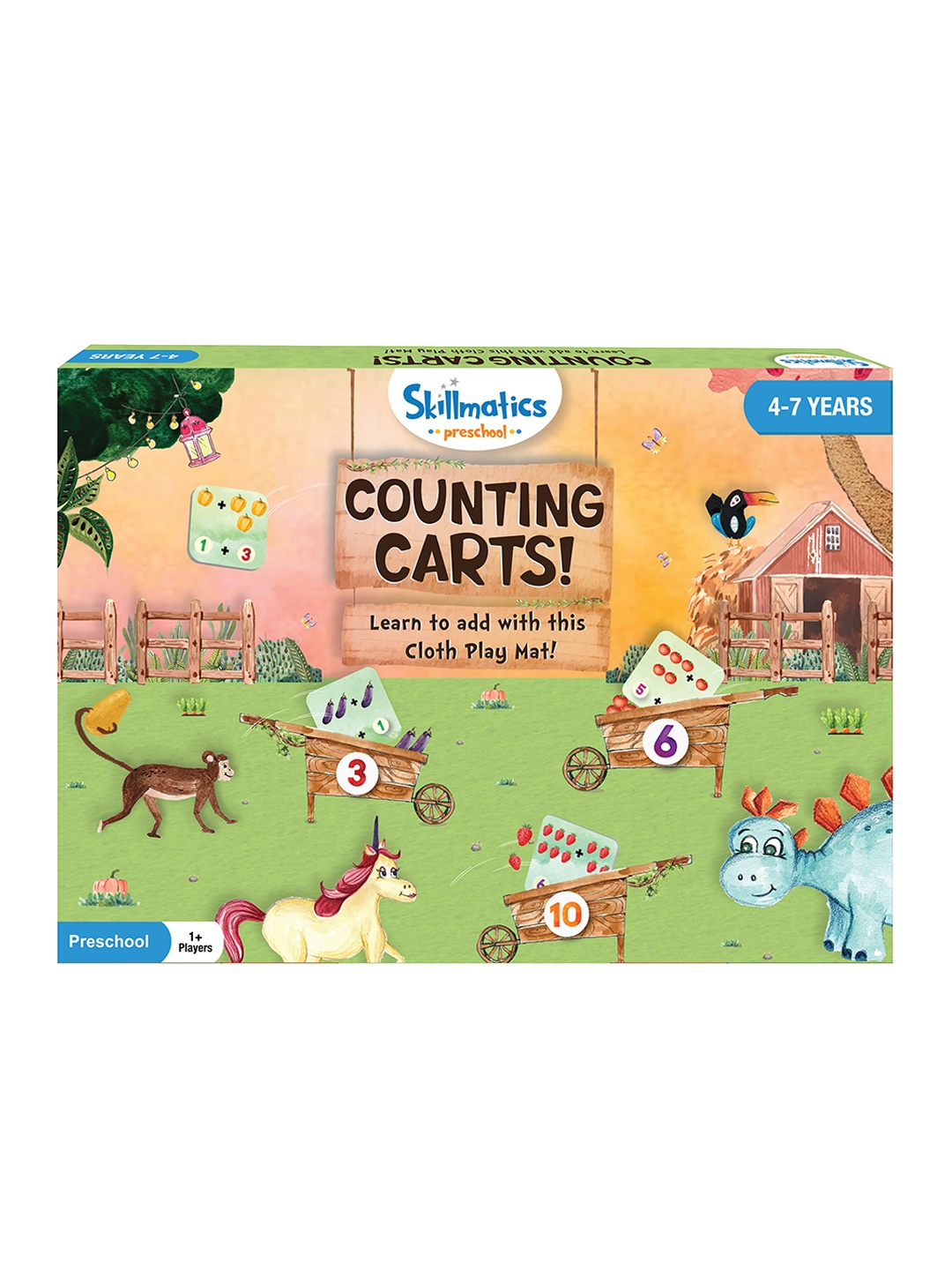 

Skillmatics Kids Counting Carts Play Mat Game, Green