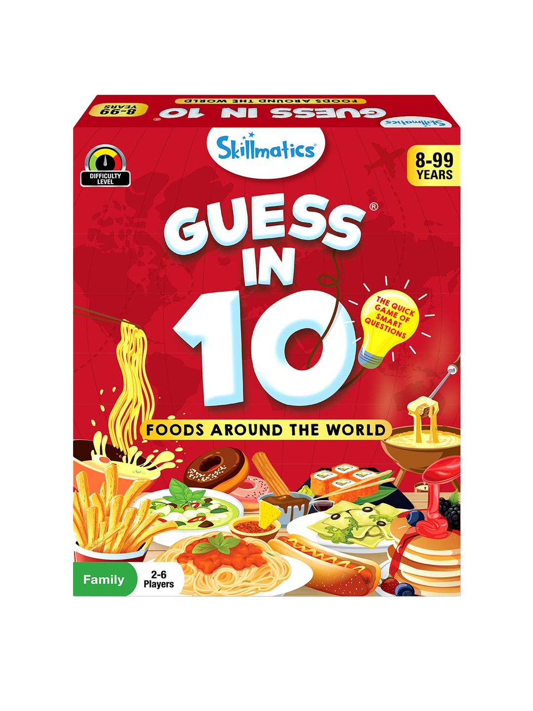 

Skillmatics Kids Guess in 10 Foods Around The World Activity Cards Games, Red