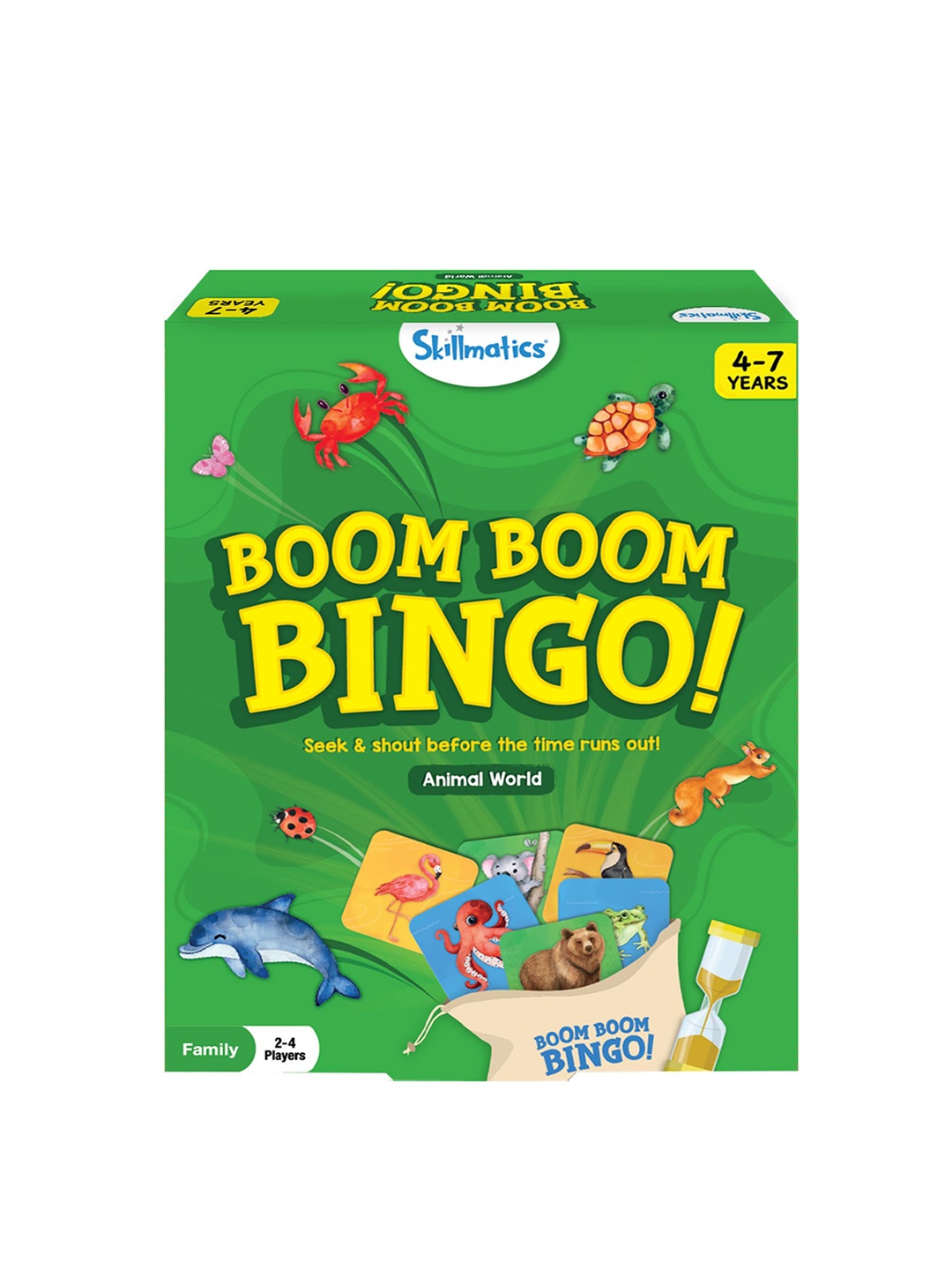 

Skillmatics Kids Boom Boom Bingo Animal World Activity Board Game, Green