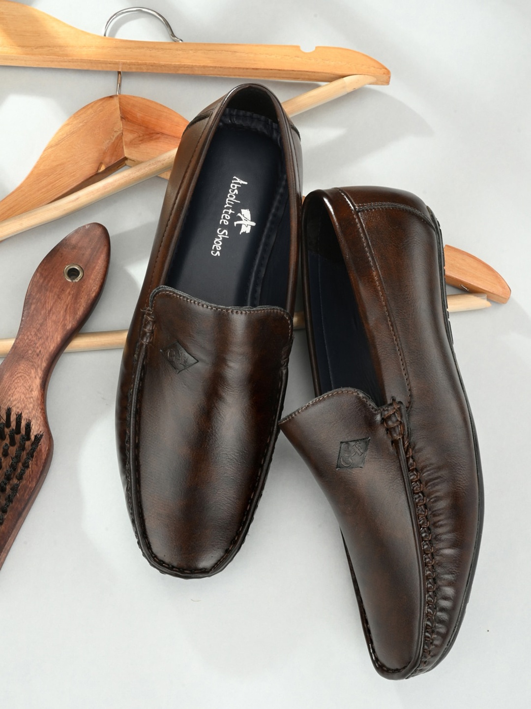 

Absolutee Shoes Men Slip On Loafers, Brown