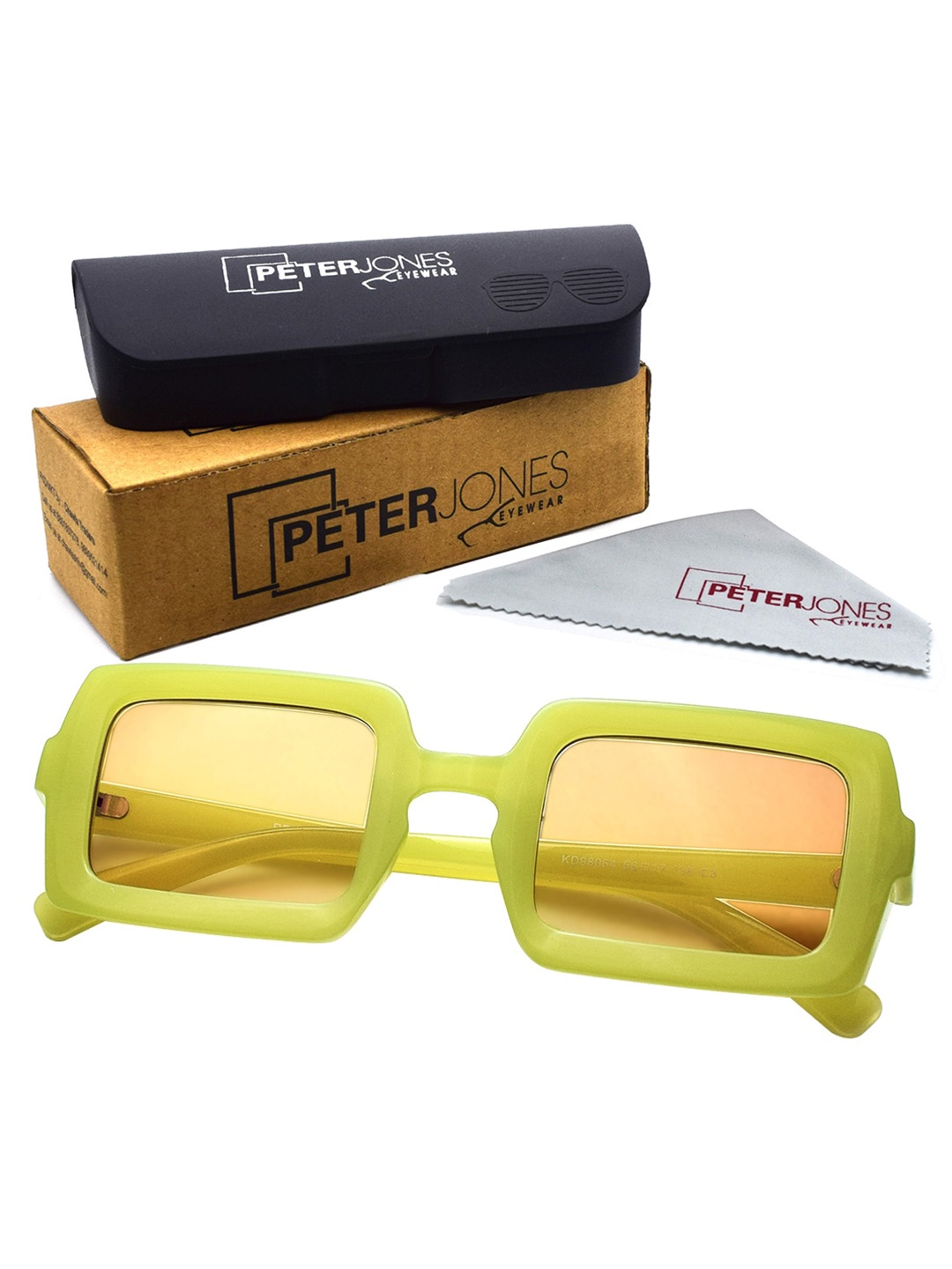 

Peter Jones Eyewear Unisex Square Sunglasses with Polarised Lens, Green