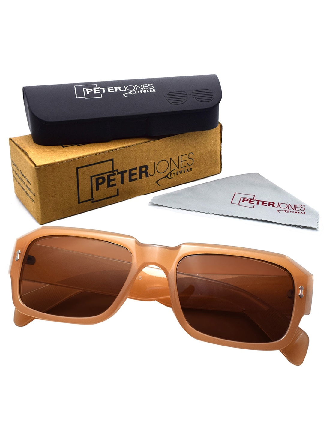 

Peter Jones Eyewear Square Sunglasses With UV Protected Lens, Orange