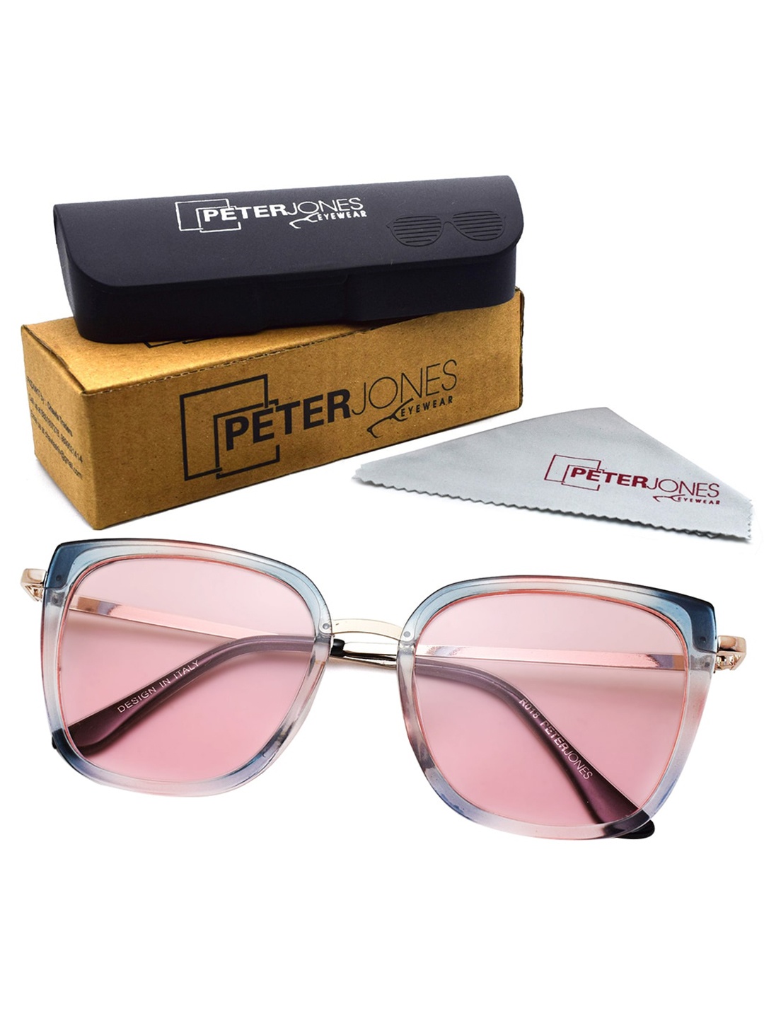 

Peter Jones Eyewear Unisex Cateye Sunglasses with UV Protected Lens, Pink