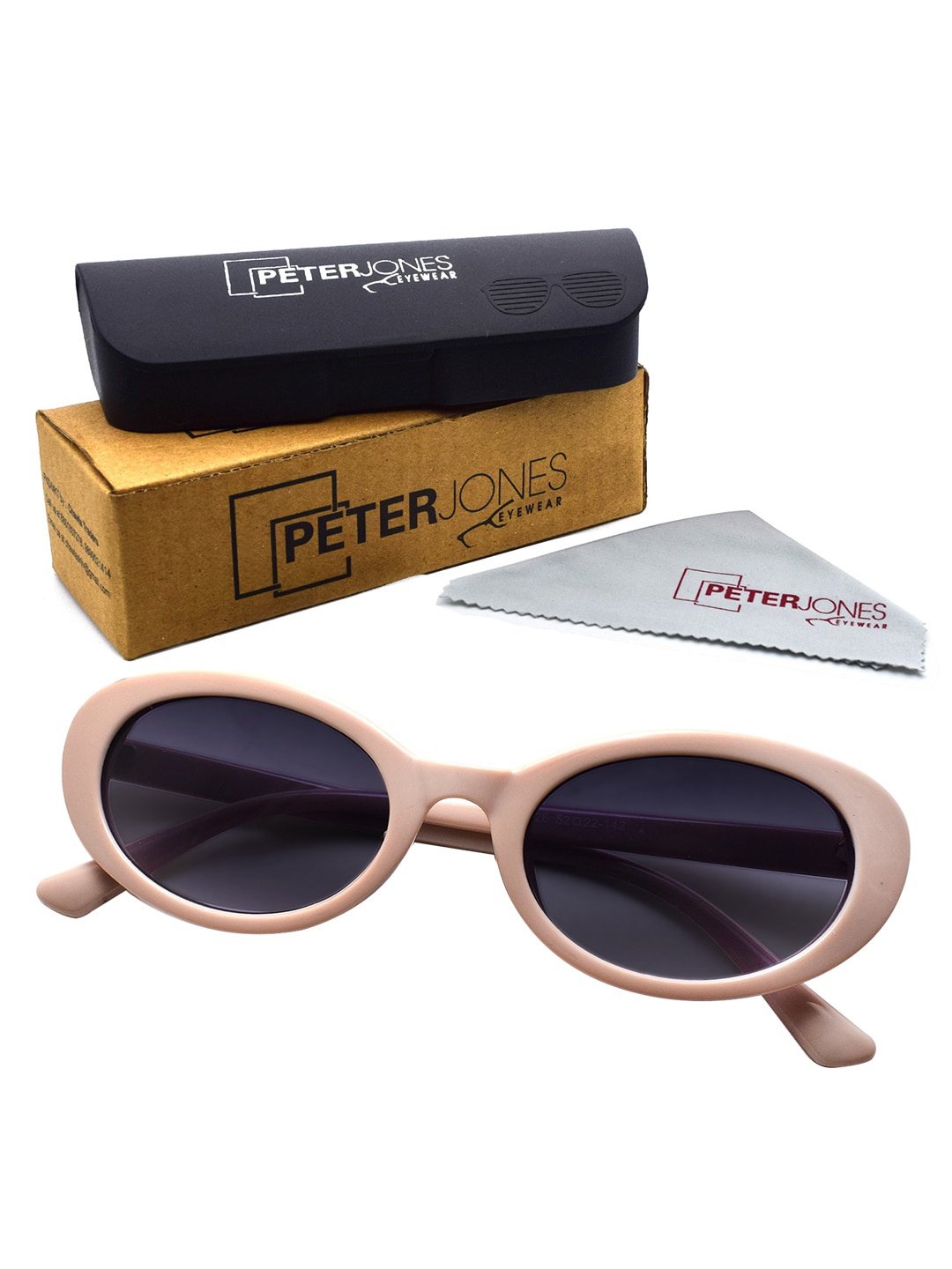 

Peter Jones Eyewear Unisex Cateye Sunglasses with UV Protected Lens, Beige