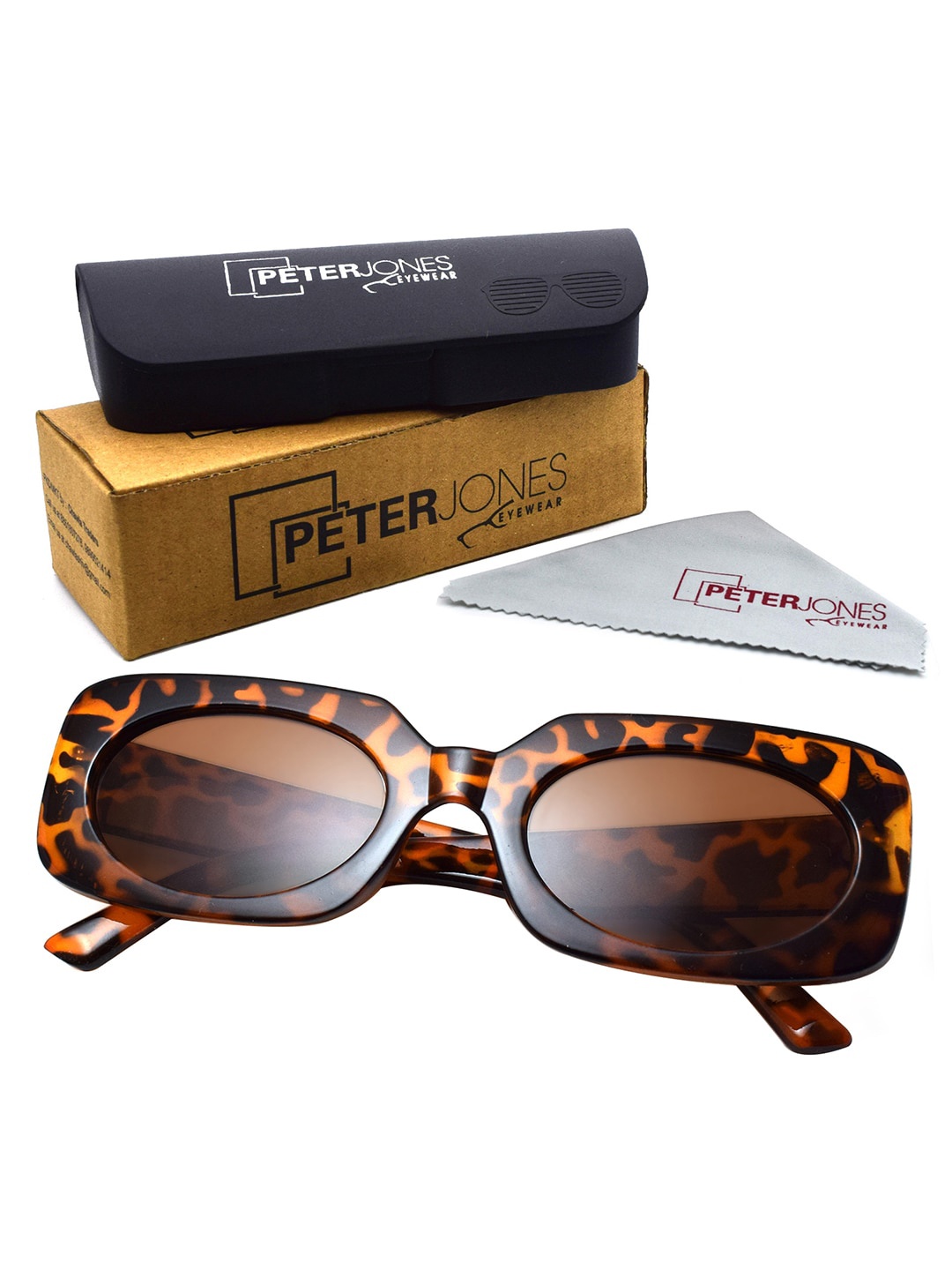 

Peter Jones Eyewear Square Sunglasses with UV Protected Lens 13038DA_S-Brown