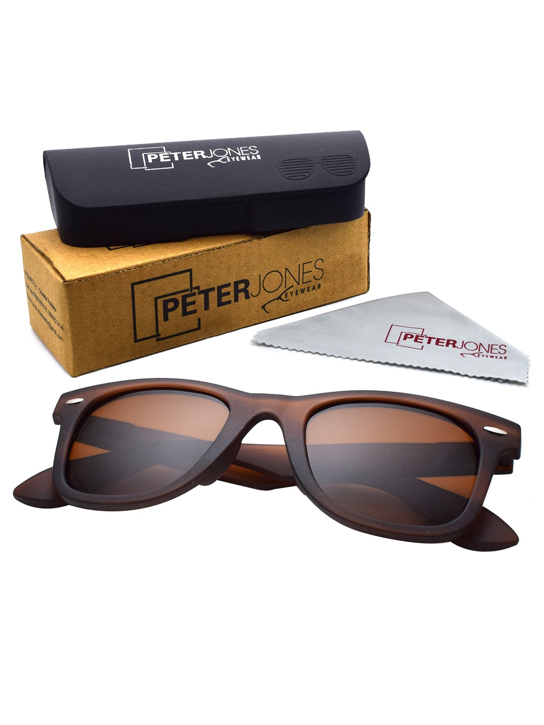 

Peter Jones Eyewear Square Sunglasses with Polarised Lens PO720BW, Black