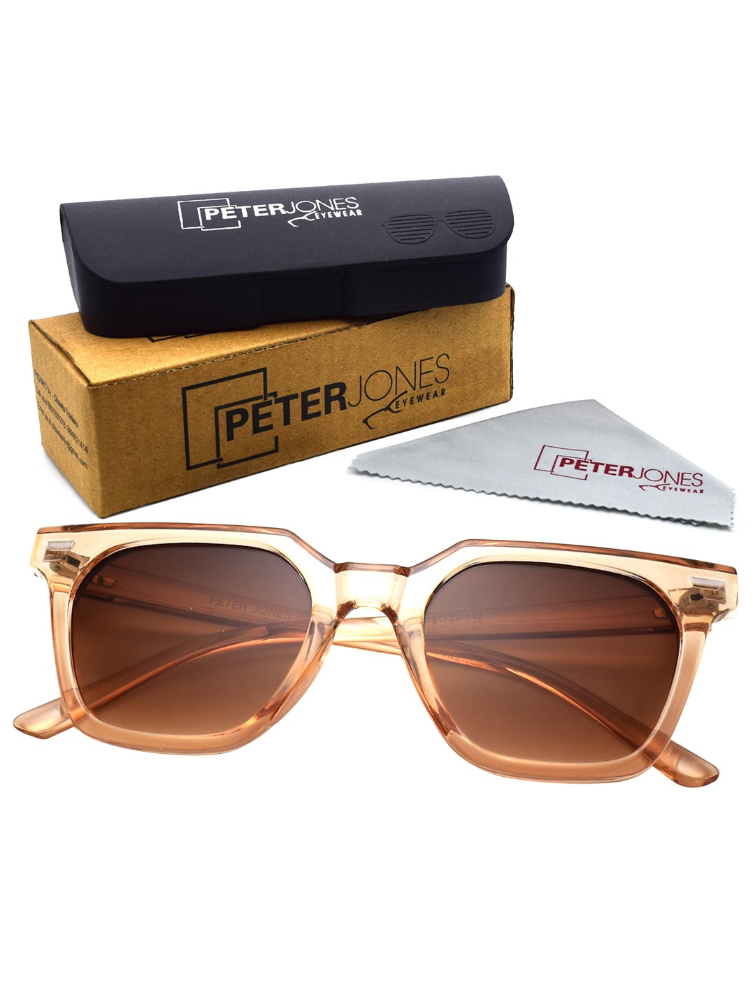 

Peter Jones Eyewear Aviator Sunglasses with UV Protected Lens 13047TBW_, Brown