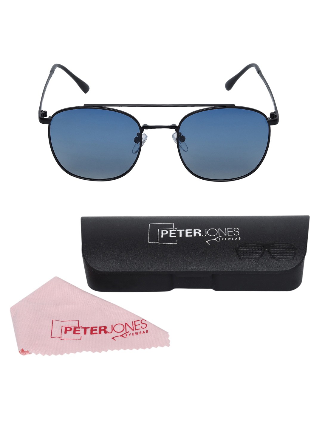 

Peter Jones Eyewear Aviator Sunglasses with UV Protected Lens PO730BL, Blue