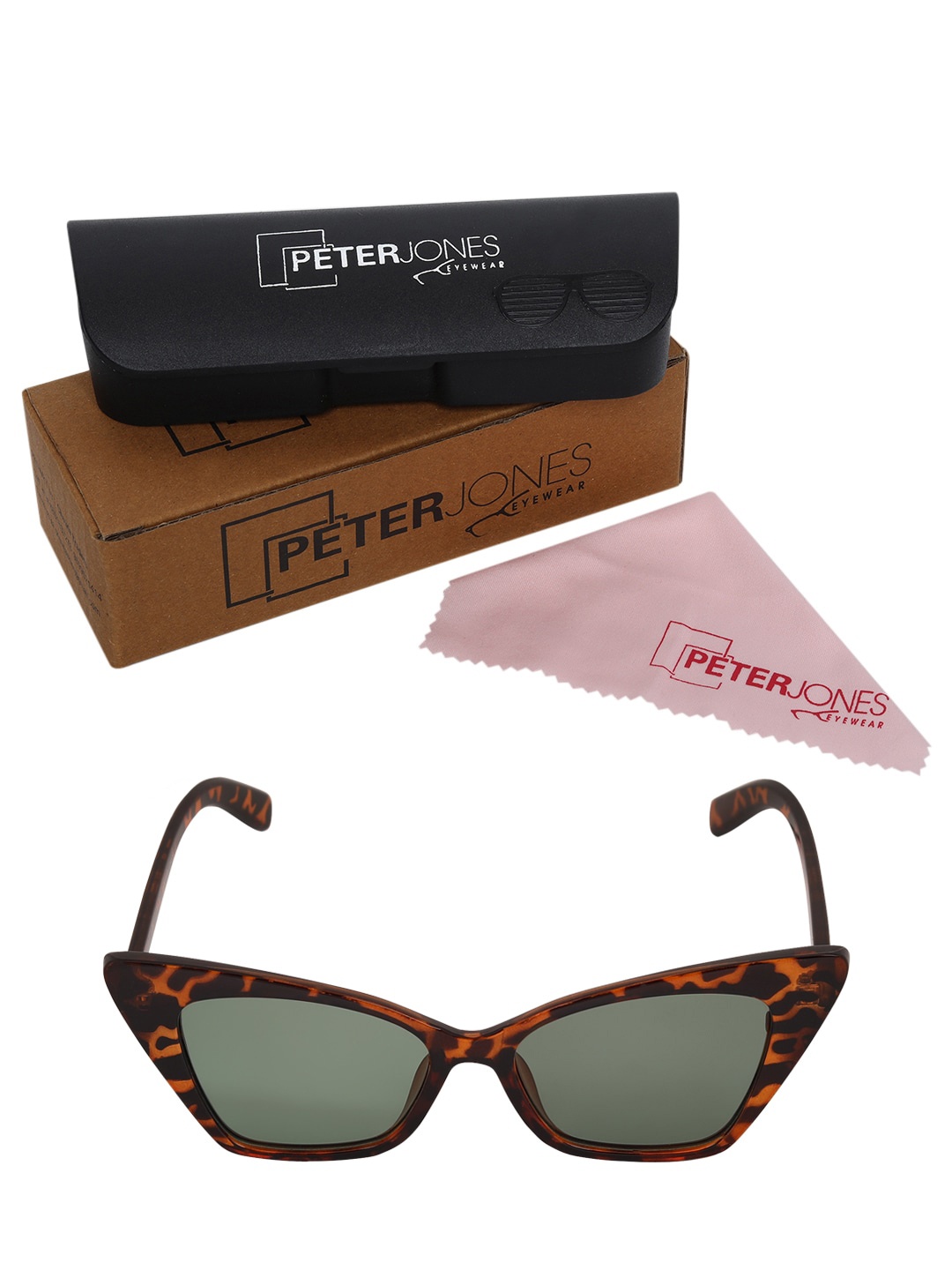 

Peter Jones Eyewear Cateye Sunglasses with UV Protected Lens 13024DGR_, Brown