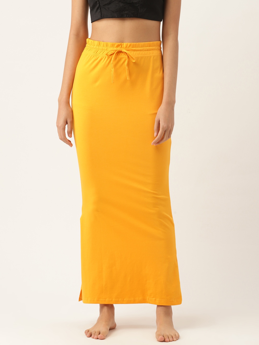 

Ms.Lingies Solid Seamless Saree Shapewear, Yellow
