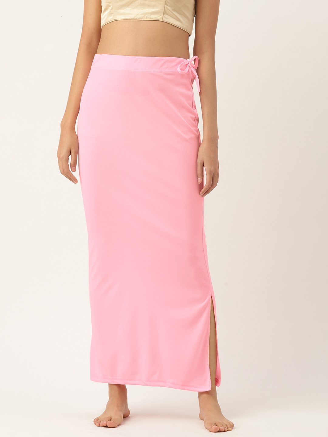 

Ms.Lingies Solid Seamless Saree Shapewear, Pink