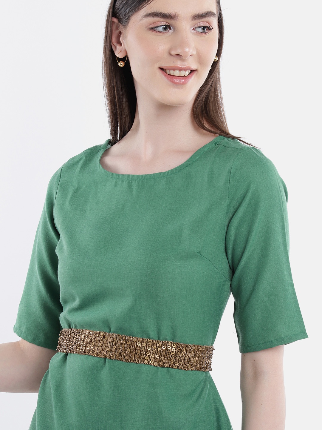 

Rang Gali Brass Sequined Embellished Belt, Gold