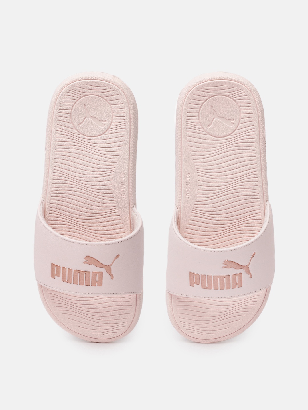 

Puma Women Brand Logo Printed Sliders, Pink