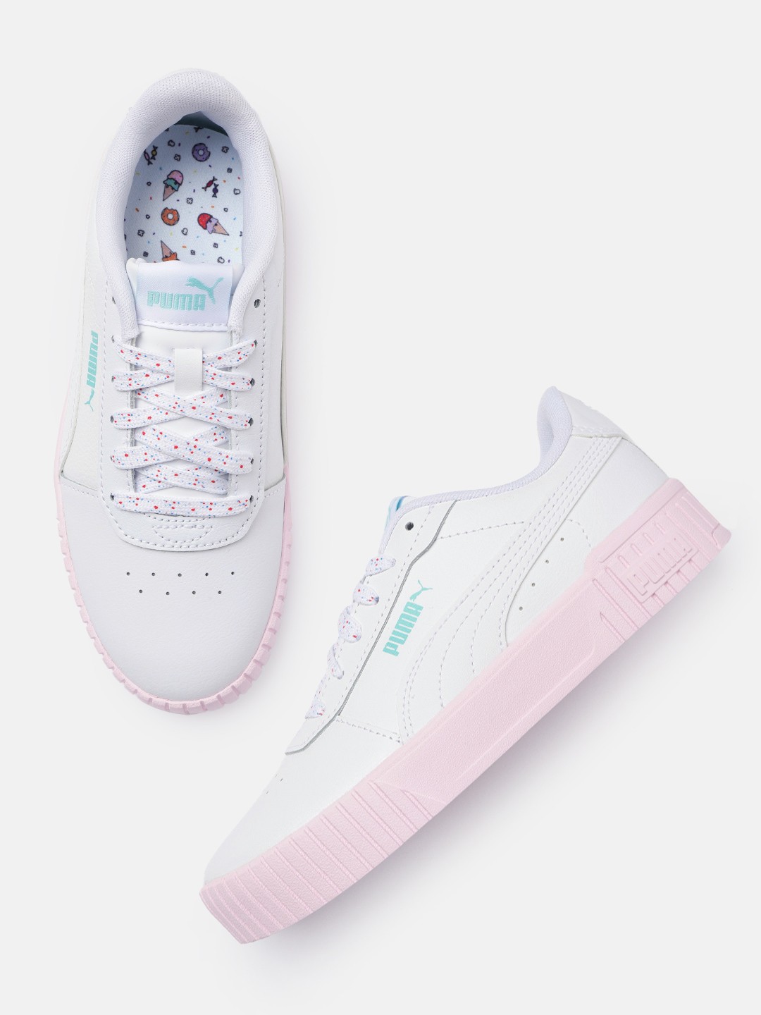 

Puma Women Perforated Leather Sneakers, White