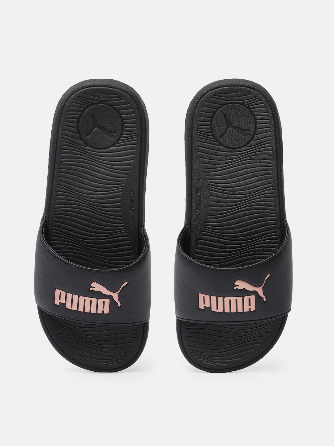 

Puma Women Brand Logo Printed Sliders, Black